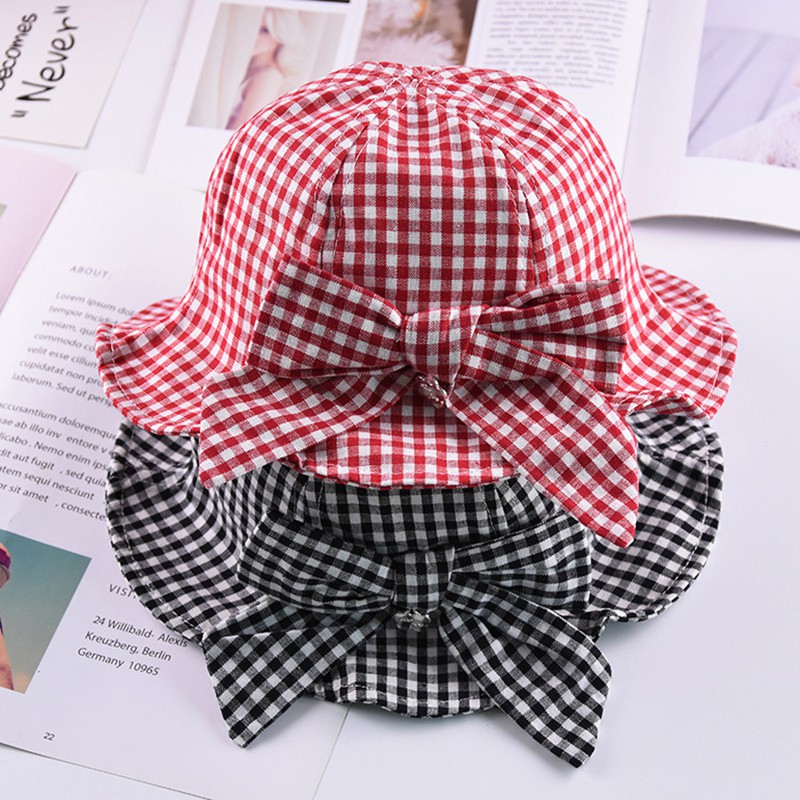 Nón Bucket phối nơ thiết kế đáng yêu cho bé gái ( 3-24 tháng )