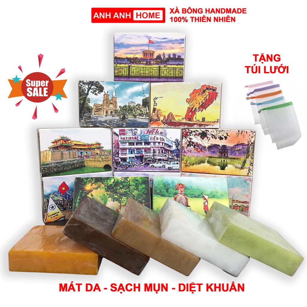 Xà Bông thảo dược Mướp đắng AnhAnhhome - Mát Da, Ngừa Mụn Lưng 100gr