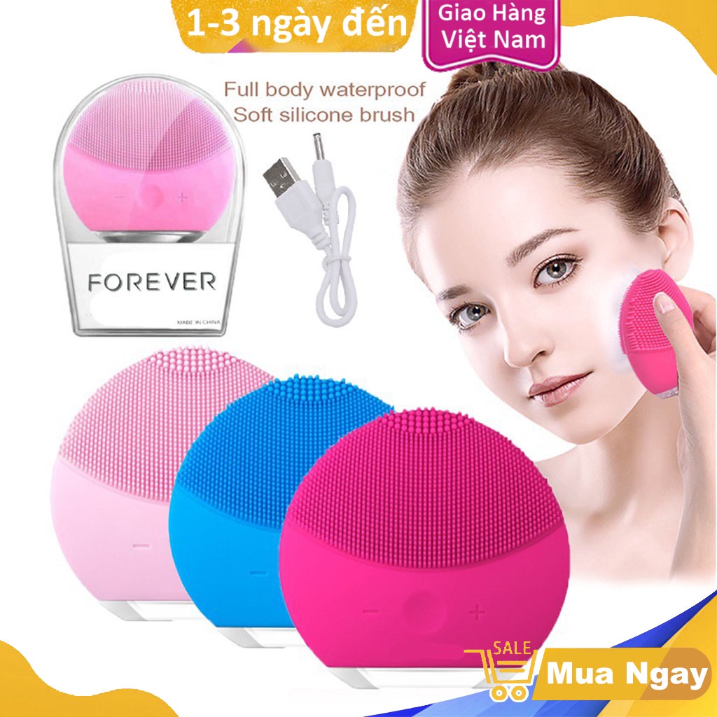 Máy Rửa Mặt Massage Forever Luna Mini 2 - Da Mặt Sóng Siêu Âm 8 Cấp Dộ, Sạc USB Kèm Hộp