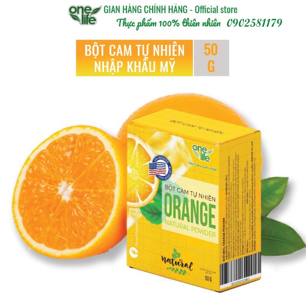 [Free Ship & Quà tặng sức khỏe] Hộp 50gr Bột Cam Organic (Nhập Khẩu Mỹ ) hòa tan nguyên chất, giảm cân, không đường