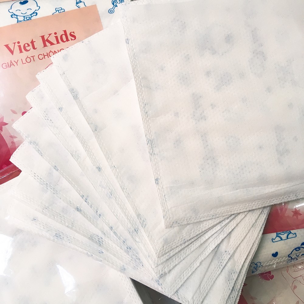 Tấm Giấy Lót Xu Bông Chống Thấm Cao Cấp Viet Kids Gói 200g/30 tờ(Dùng để tiết kiệm tả cho em bé sơ sinh)