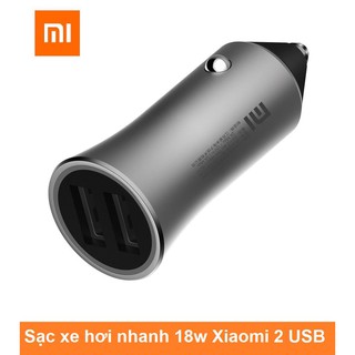 Sạc xe hơi xiaomi 2 cổng usb 18w
