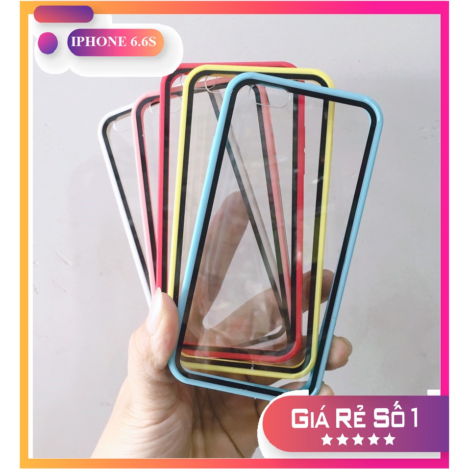 IPHONE 6.6S ỐP VIỀN MÀU LƯNG TRONG CHỐNG Ố CHỐNG SỐC 4 GÓC