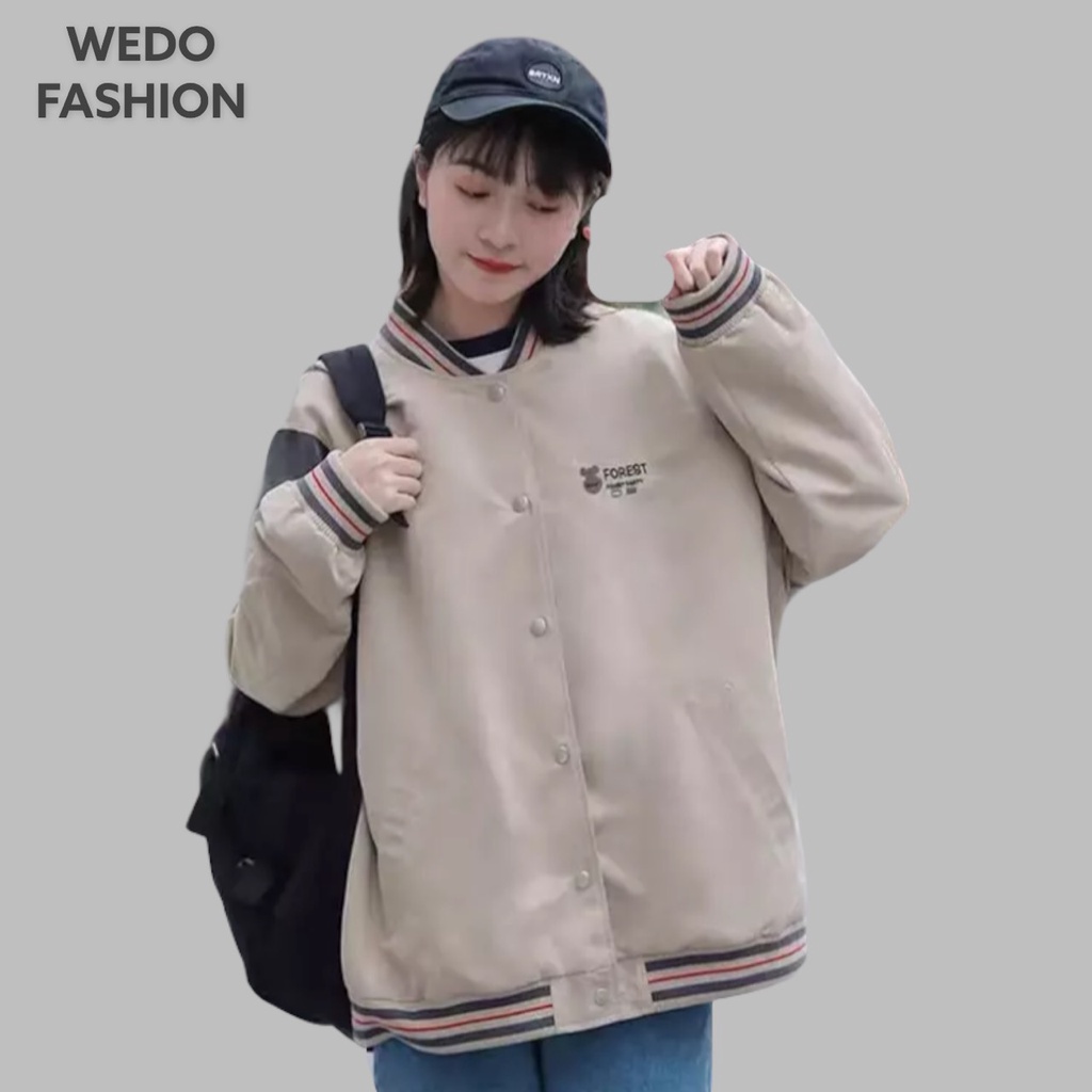 Áo khoác nữ, Áo Bomber nữ FOREST chất dù phong cách thể thao cá tính WEDO