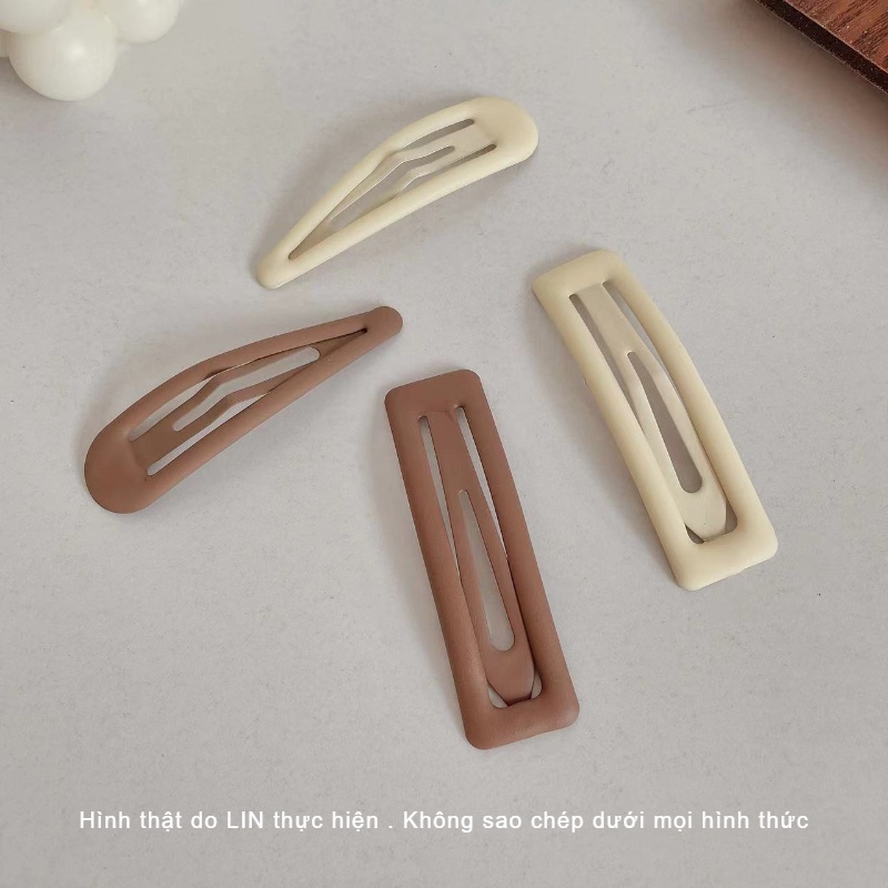Kẹp Tóc Kẹp Mái LIN Cơ Bản Màu Cafe