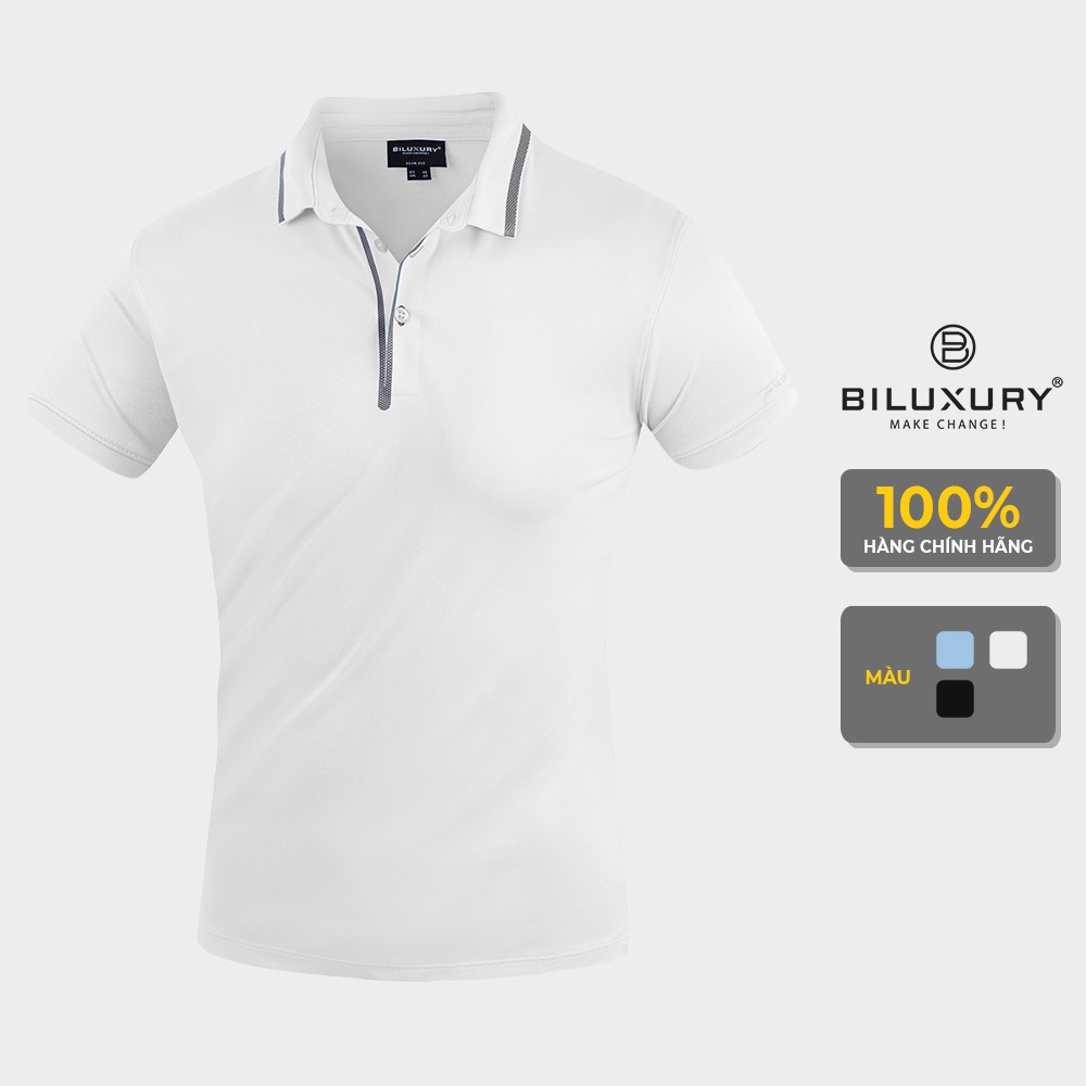 Áo polo nam Biluxury 5APCT014 tay thêu coolmax thun có cổ co giãn 4 chiều siêu mềm mịn | BigBuy360 - bigbuy360.vn