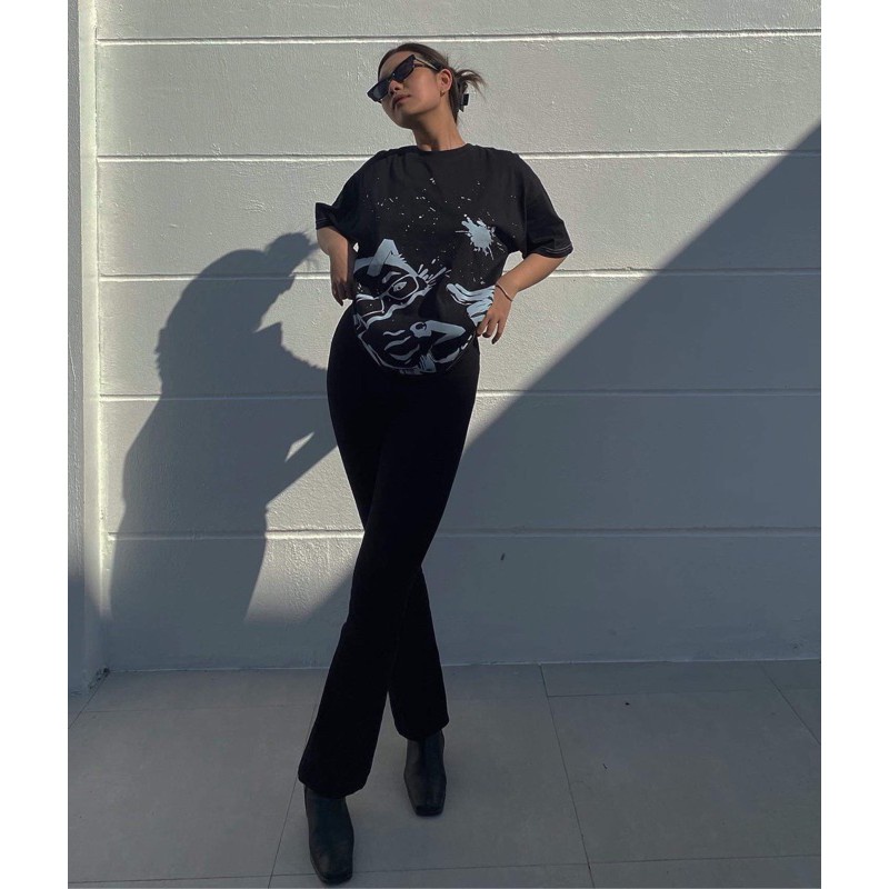 Quần ống loe nữ Maika màu đen lưng cao co dãn bốn chiều siêu hách dáng, phụ kiện thời trang YUNA | BigBuy360 - bigbuy360.vn