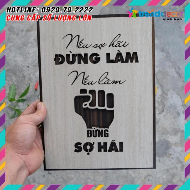 [HOT AMAZON] Tranh Slogan nội dung tạo động lực làm việc bằng Gỗ TBIG020