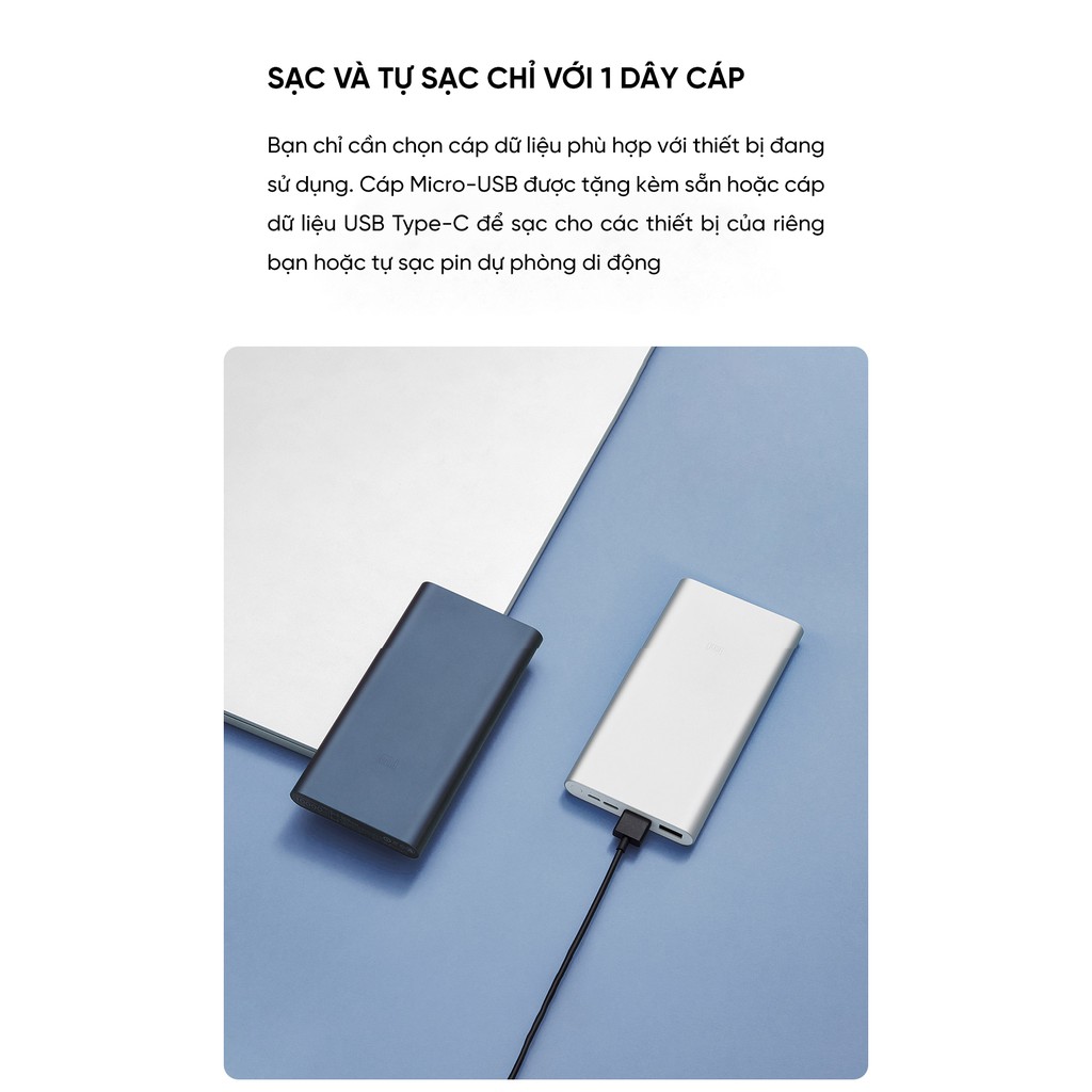 Pin sạc dự phòng Xiaomi Gen 3 10000mAh Bản quốc tế DGW