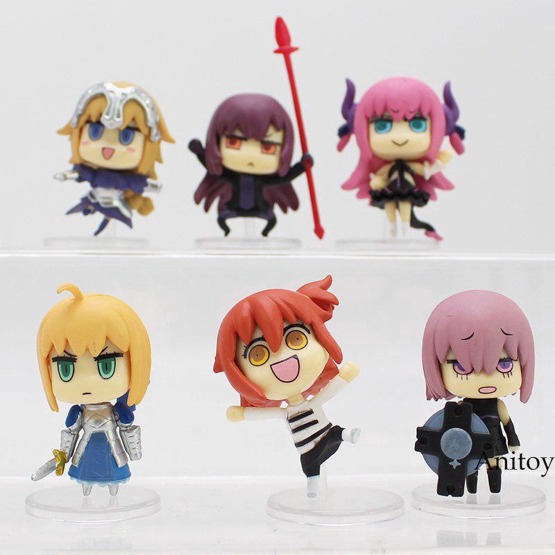 Bộ 6 tượng mô hình nhân vật Anime fate Grand order saber mini