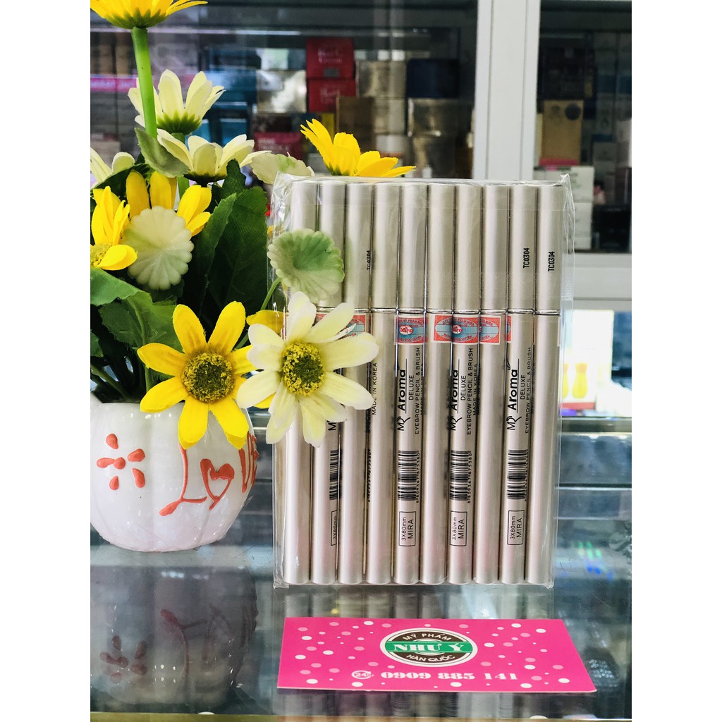 Chì Kẻ Chân Mày Dạng Chuốt Aroma Eyebrow Pencil & Brush (Product From Korea)