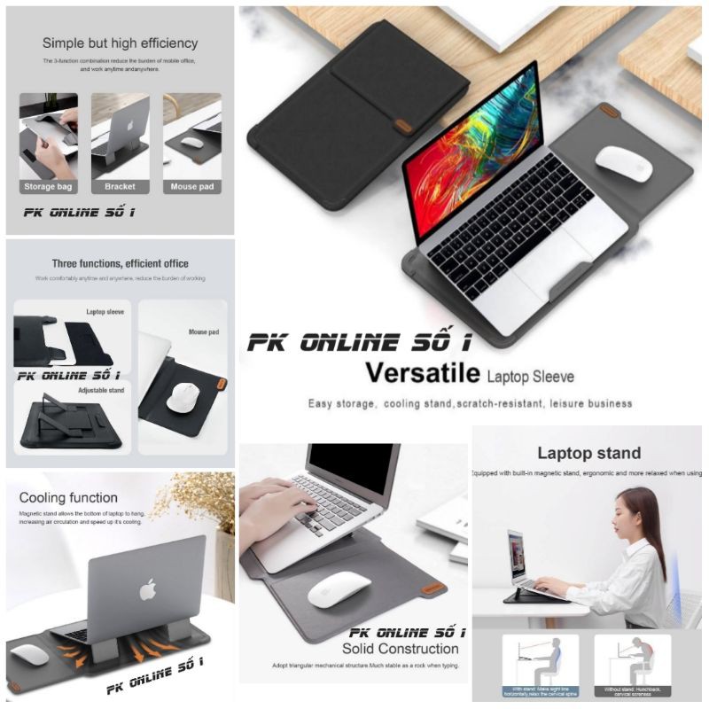 Túi Chống Sốc 3 in 1 NILLKIN VERSATILE LAPTOP SLEEVE Macbook Air, MacBook Pro, RedmiBook, Huawei Matebook