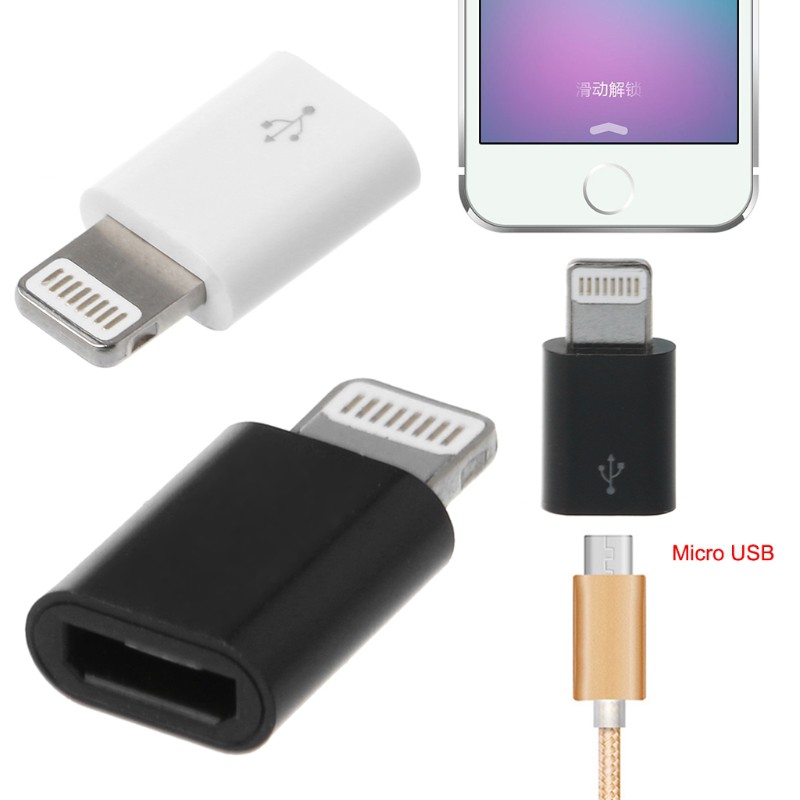Đầu chuyển đổi lỗ cắm Micro USB thành đầu cắm 8 chấu kích thước 1.8×1×0.5cm dành cho iPhone 5 5s 6 6s 7 8plus X