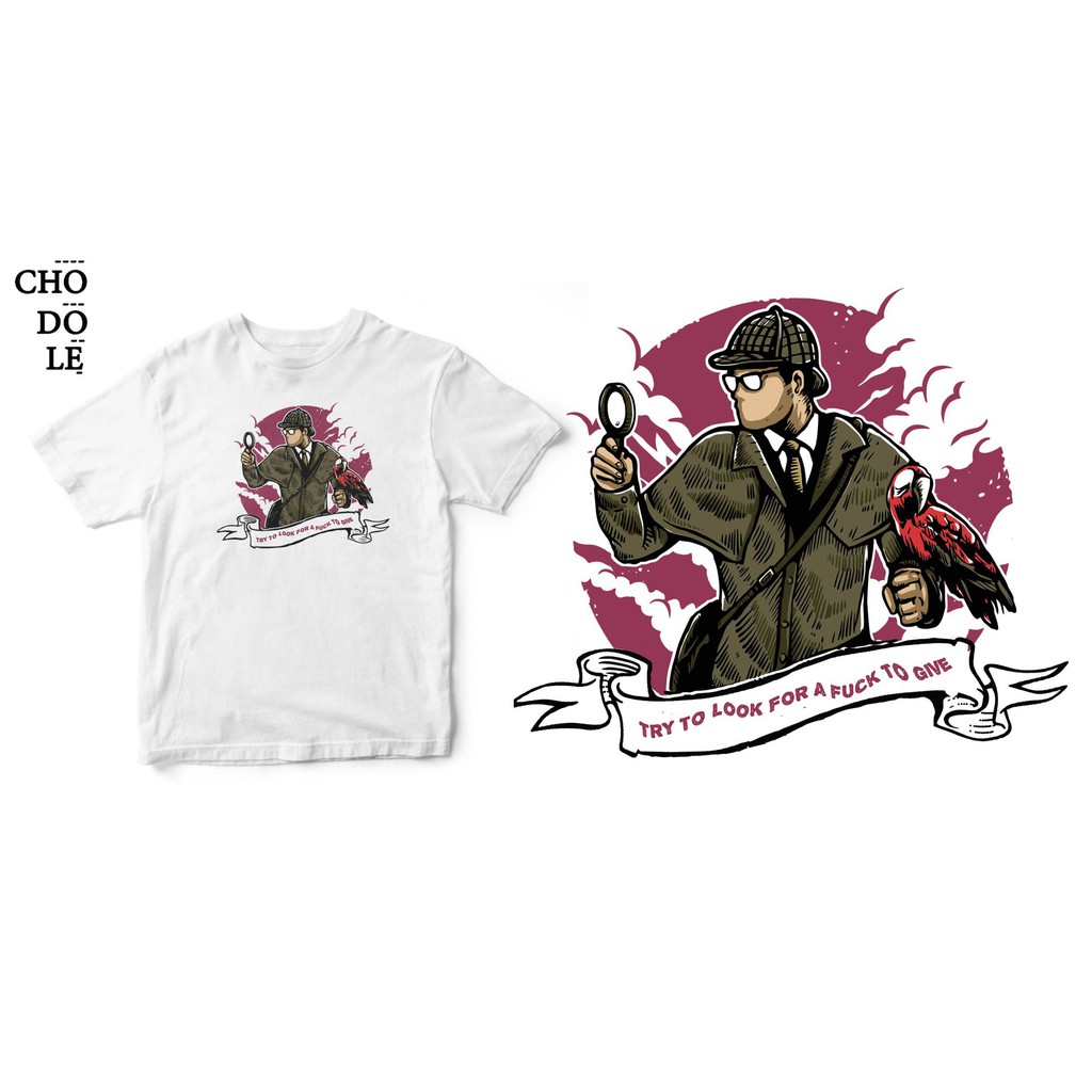 ÁO THUN UNISEX COTTON 100% IN HÌNH TRY TO LOOK FOR A FUCK TO GIVE 2