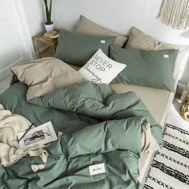 Bộ chăn ga cotton đũi cao cấp - Mẫu mới nhất 2021
