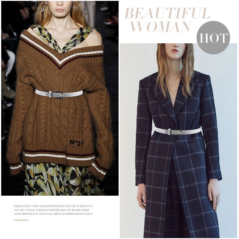 Toàn Bộ Thắt Lưng Đính Kim Cương Giả Cao Cấp Thời Trang Theo Phong Cách Âu Mỹ