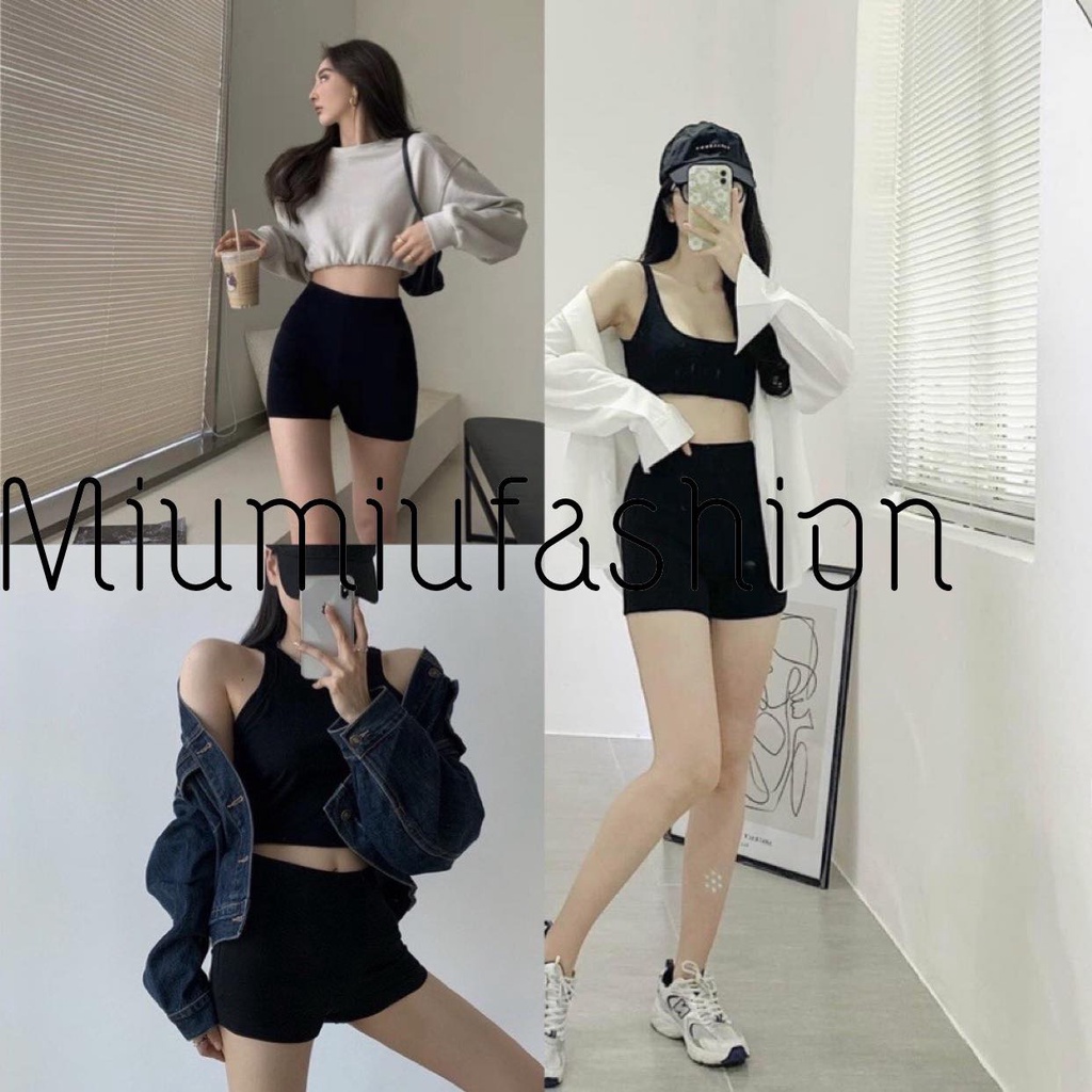 Quần shorts nữ_ Quần Knit Shorts Trendy dáng ngắn ôm đùi cá tính năng động