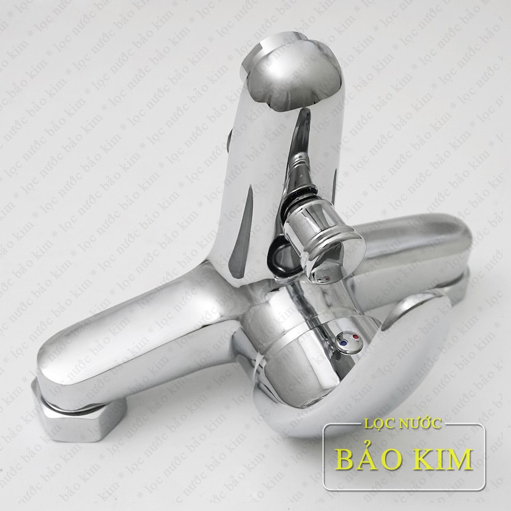 Bộ vòi sen nóng lạnh đồng thau mạ chorme - CSN02 (Bạc)