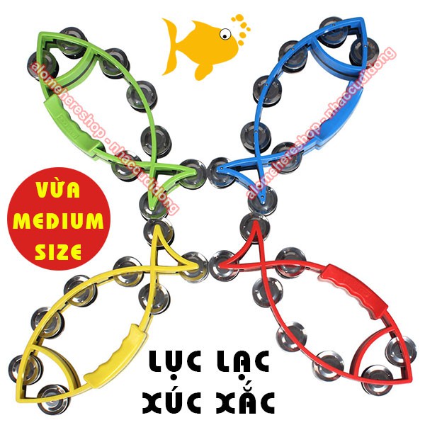 Lục lạc xúc xắc gõ bo nhựa hình con cá medium size (Màu Vàng)