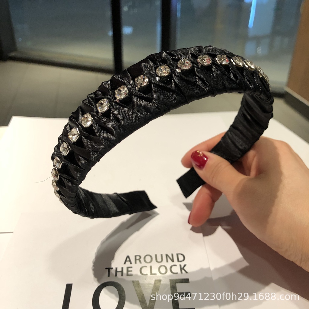 Băng Đô Cài Tóc Đính Đá Phong Cách Dongdaemun Retro Hàn Quốc Cao Cấp