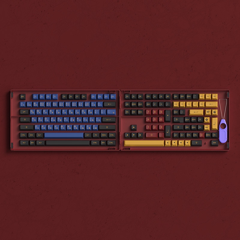 [Mã 44ELSALE2 giảm 7% đơn 300K] Set keycap AKKO Blue &amp; Red Samurai (PBT Double-Shot/ASA profile/226 nút)