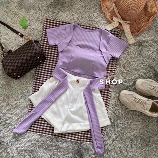 Áo gân cột nơ trước Shein Nuti