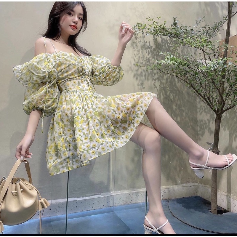 ĐẦM HOA HỒNG 2 DÂY RỚT VAI BÈO (về thêm màu) | BigBuy360 - bigbuy360.vn