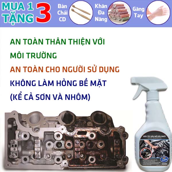 Dung dịch rửa xe Hàn Quốc, tẩy rửa lốc máy, đầu bò, tẩy dầu nhớt - Hiệu quả cao, không làm hỏng bề mặt