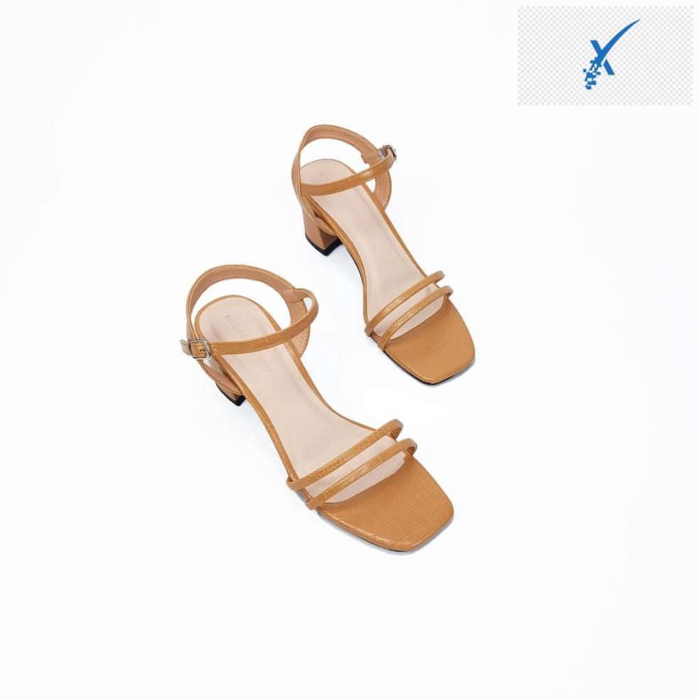 🖐️ Giày Sandal gót vuông 5cm Parallely HADU M577 quai ngang gót to 5p da vân siêu bền 🖐️