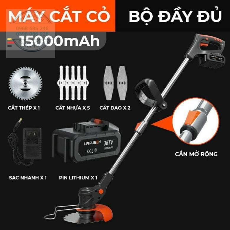 Máy cắt cỏ cầm tay dùng pin X2000 Máy tỉa cây đa năng dùng gia đình nhỏ gọn