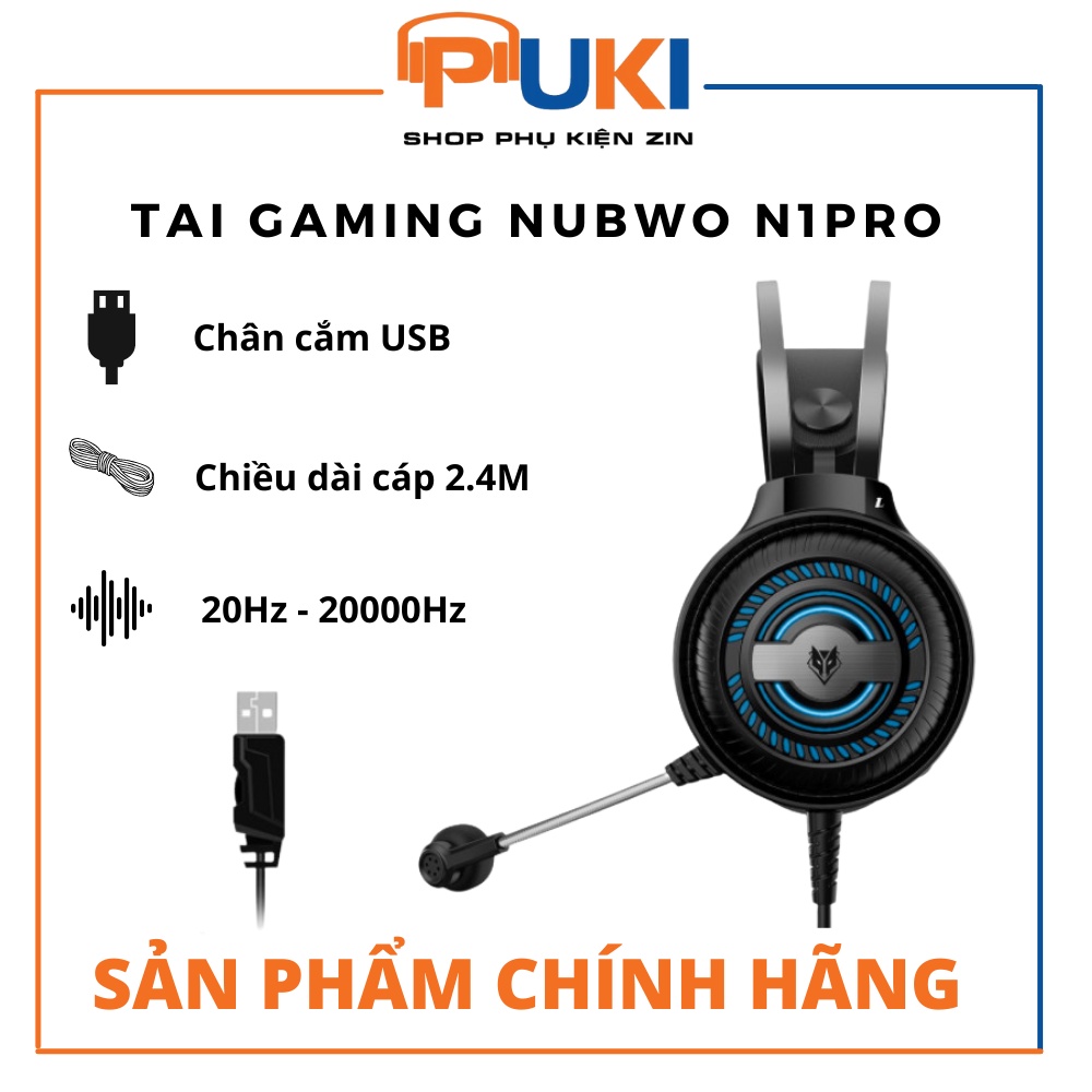 Tai Nghe Gaming Nubwo N1U Pro - Nubwo N1U Pro bản 1 jack USB Chính Hãng