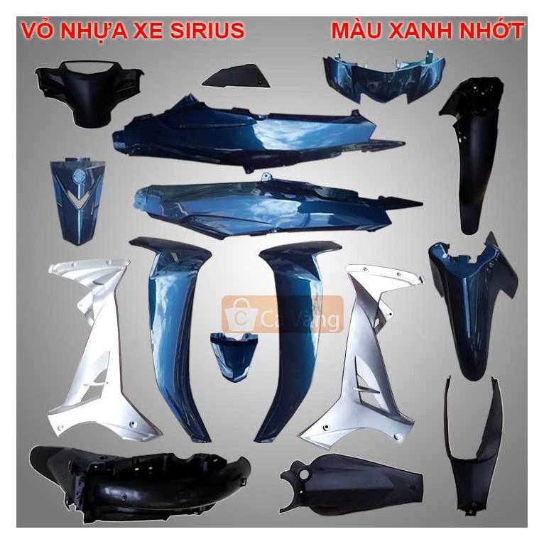 Vỏ nhựa xe máy Yamaha Sirius- nhựa TRẮNG CAO CẤP màu XANH NHỚT