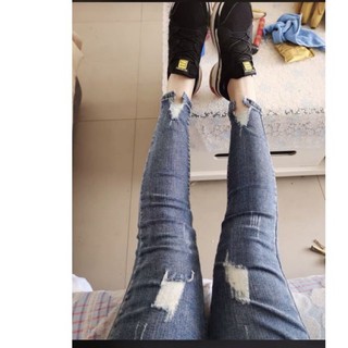 [Size 32~36] Quần Jeans LƯNG SIÊU CAO Ôm Eo Trên Rốn / Quần Jean Lưng Cao Rách 3642