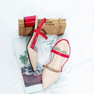 Giày Sandal 5cm Bít Mũi 4161 Màu Vàng