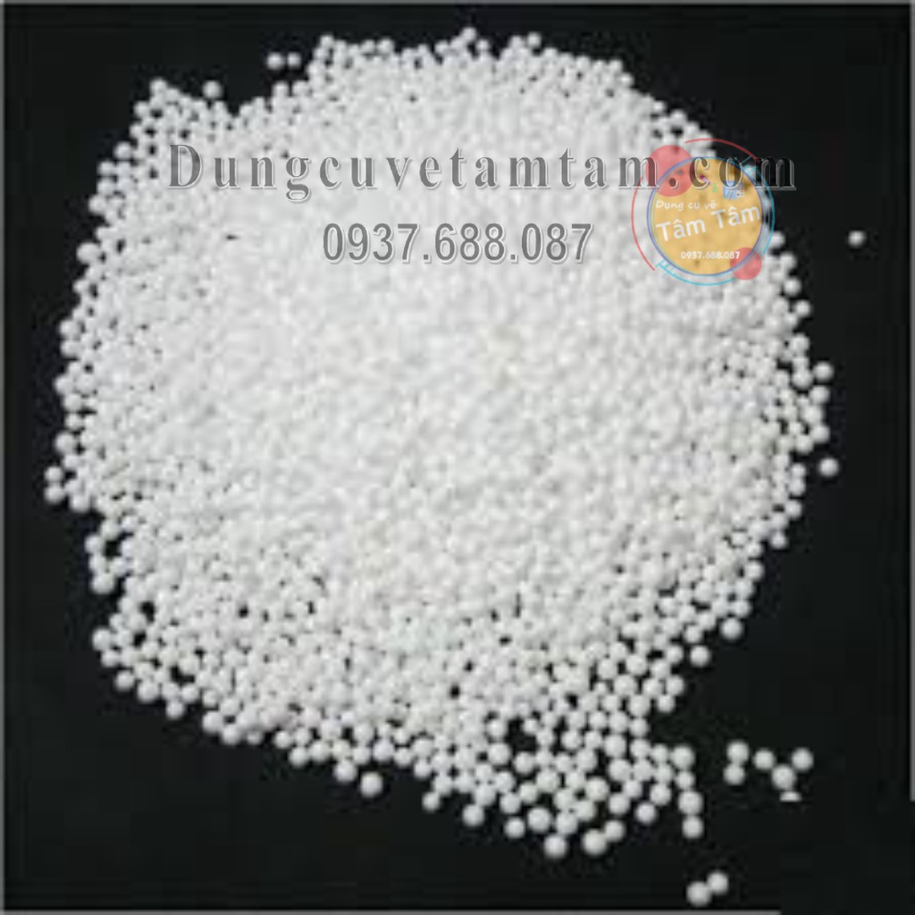 Hạt xốp trắng tròn 1ly/2.5ly/4ly trang trí -Mô Hình