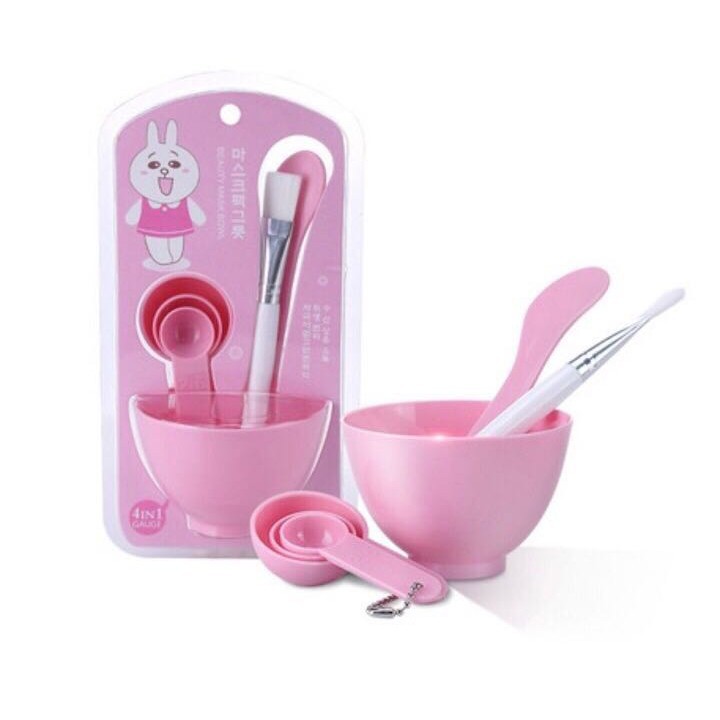 Bộ Dụng Cụ Trộn Mặt Nạ, Bát Trộn Mặt Nạ, Đắp Mặt 4 in 1