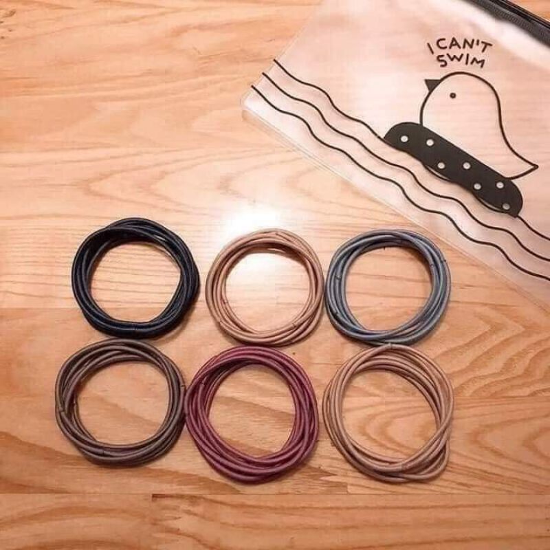 Sét 100 dây buộc tóc cho bé yêu có túi zíp