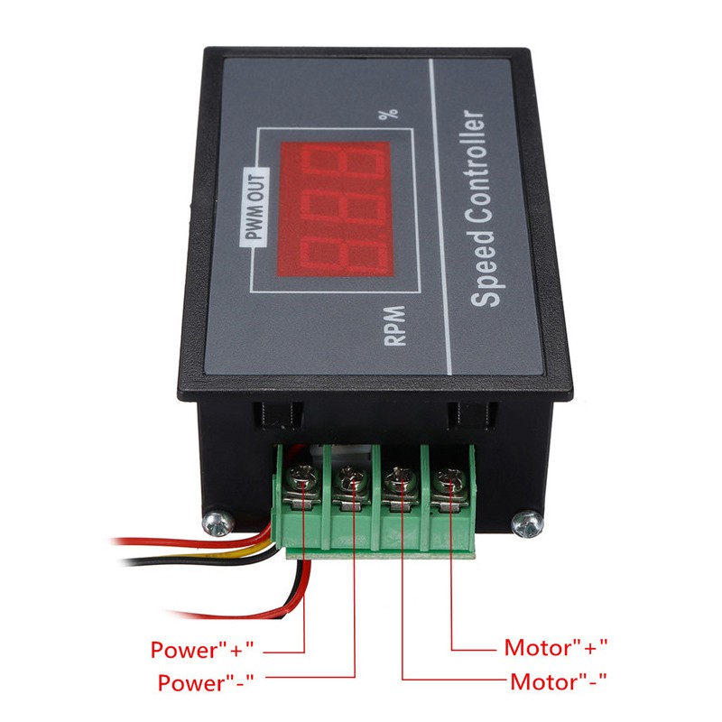 Màn hình LED kỹ thuật số DC 6-60V 30A 0-100% DC 12 V 24 V 48V Bộ điều khiển tốc độ động cơ PWM với Công tắc xoay áp kế B100K
