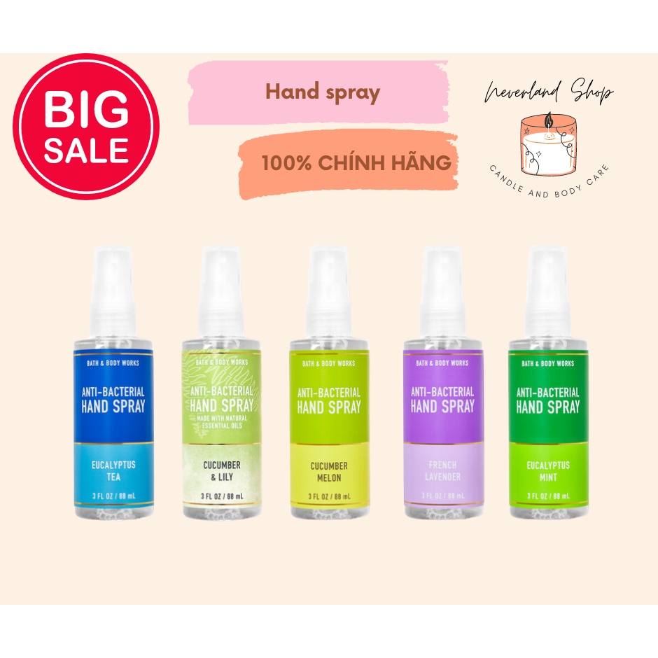 Xịt Kháng Khuẩn Rửa Tay Khô Tiêu Diệt 99% Vi Khuẩn Bath And Body Works Hand Spray
