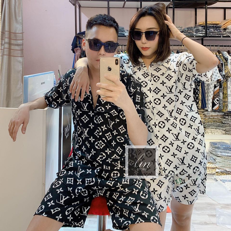 Đồ bộ nữ pijama mặc nhà, bộ ngủ dễ thương quần cộc áo cộc chất vải thô hàn mềm cho mùa hè PJM Gucci
