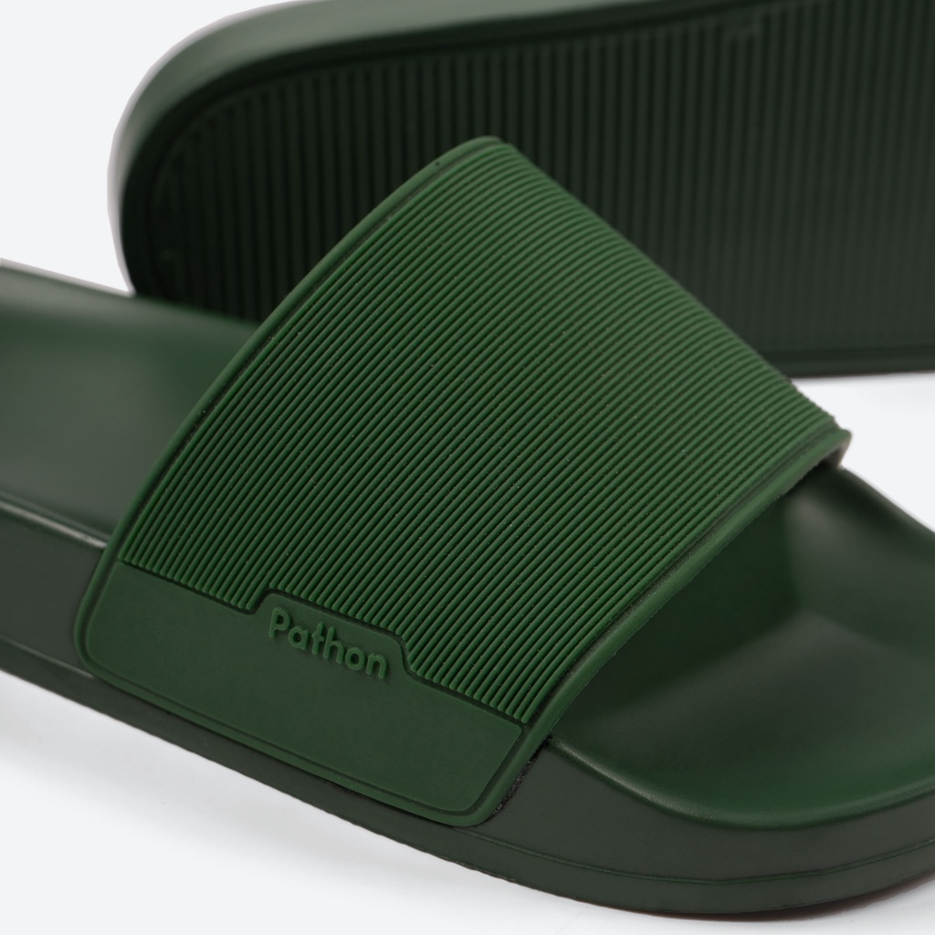 Dép nam nữ quai ngang slipper Pathon quai PVC và đế PU xanh lá in chữ Pathon mẫu 5 SD59