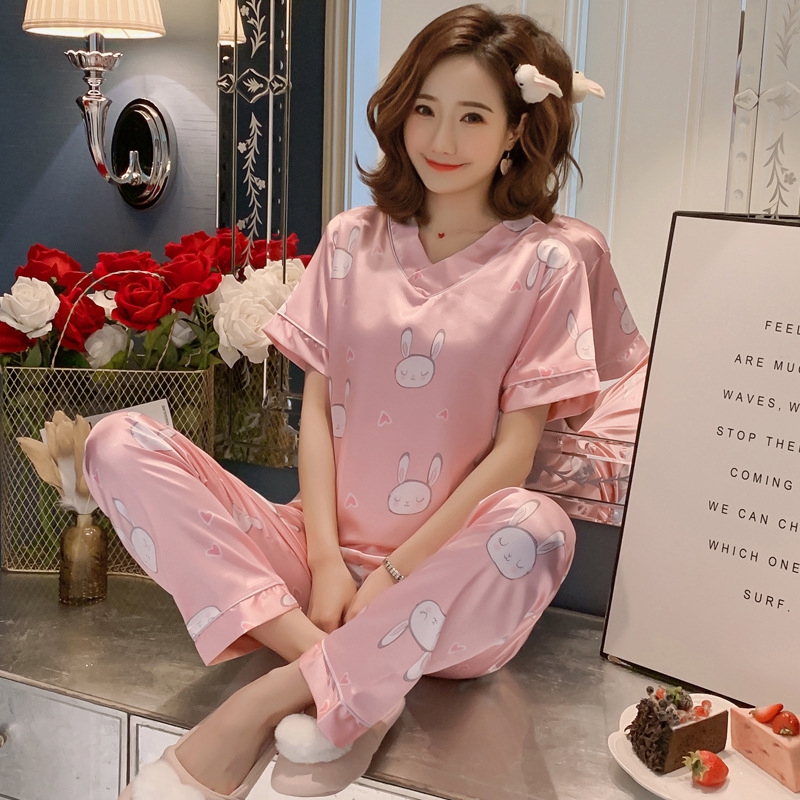Bộ Đồ Ngủ Lụa Bóng Quyến Rũ Cho Nữ Size M-5Xl