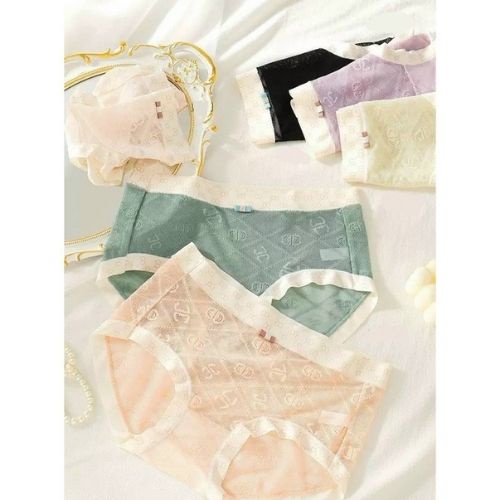 Quần lót nữ ren mềm xuyên thấu siêu mát mùa Hè, đáy quần 2 lớp cotton kháng khuẩn - cạp họa tiết M01