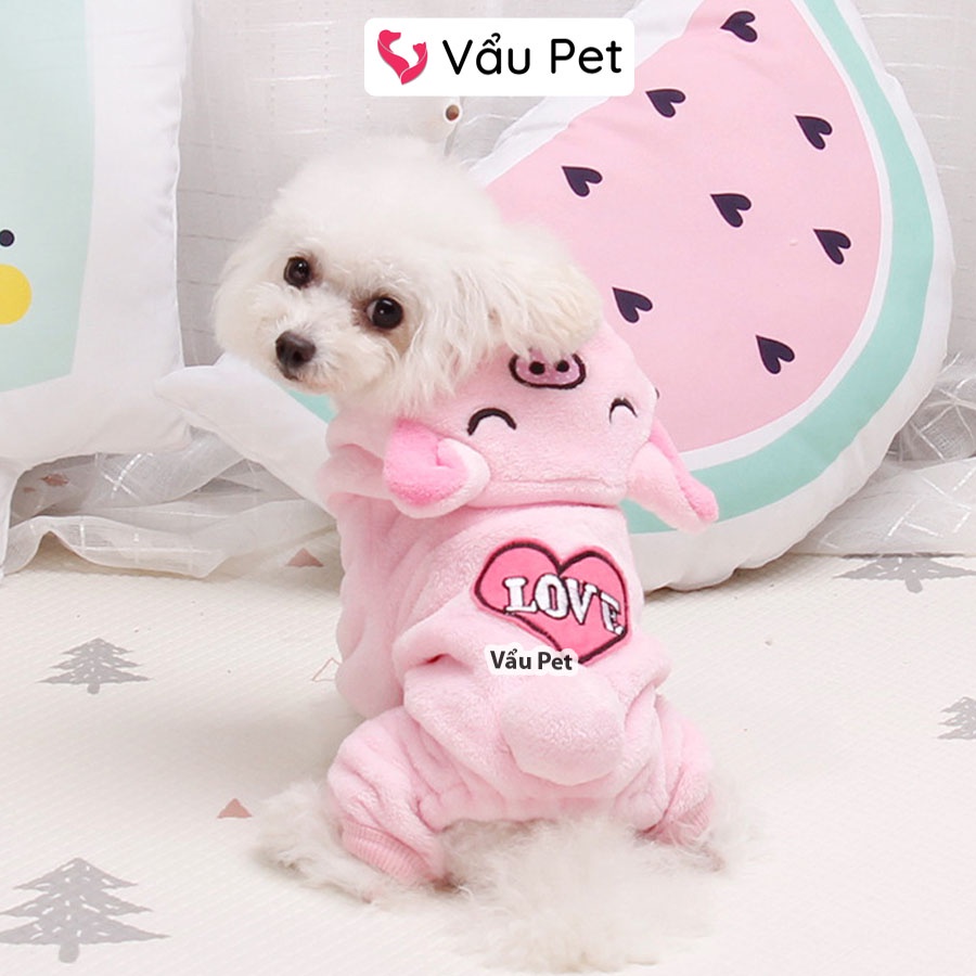 Áo cho chó mèo Bộ Lông Lợn Hồng - Quần áo cho chó poodle, con, lớn, mèo, thú cưng Vẩu Pet Shop