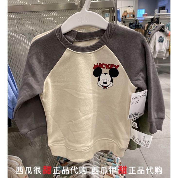 áo nỉ cho bé , áo thu đông dài tay , nỉ cho bé trai , bé gái mickey xuất dư hm , cúc bấm ở cổ - tiệm nhà An