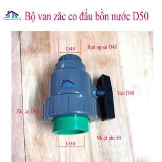 Bộ van  zăc co 50 đấu bồn nước tiện lợi giá siêu rẻ bền bỉ