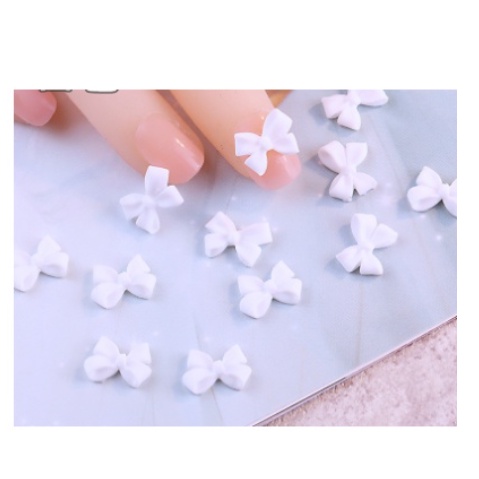 LẺ CÁI charm nơ trang trí móng màu đen trắng