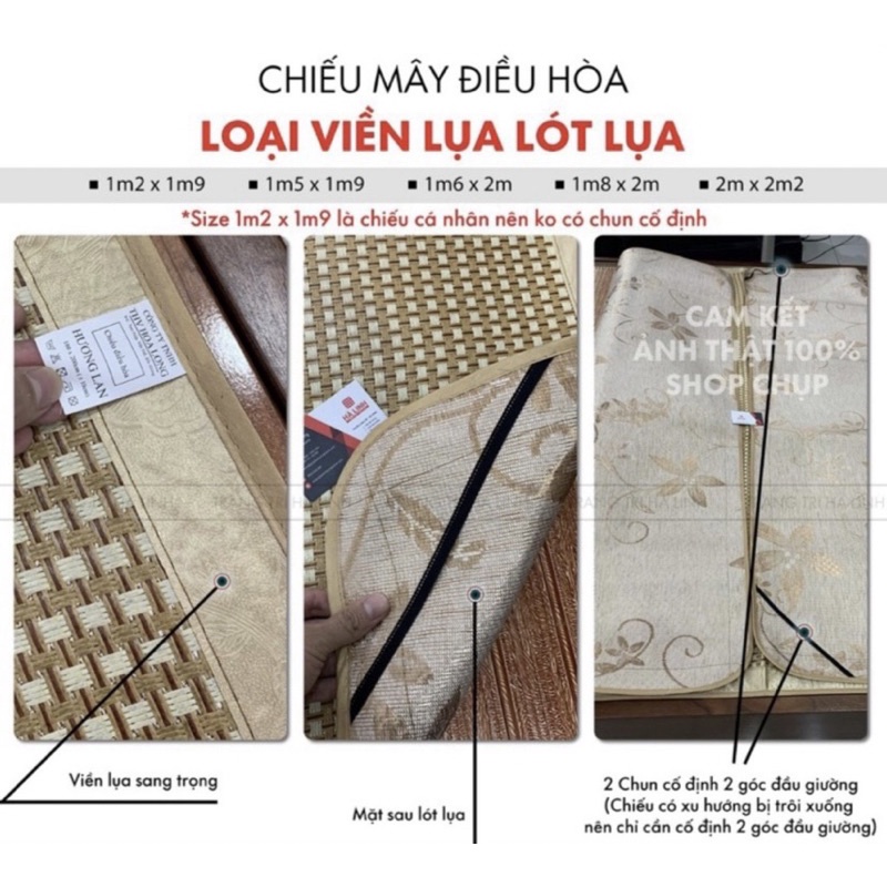 Chiếu điều hoà lót lụa, chiếu điều hoà sợi mây tổng hợp hàng cao cấp đủ size