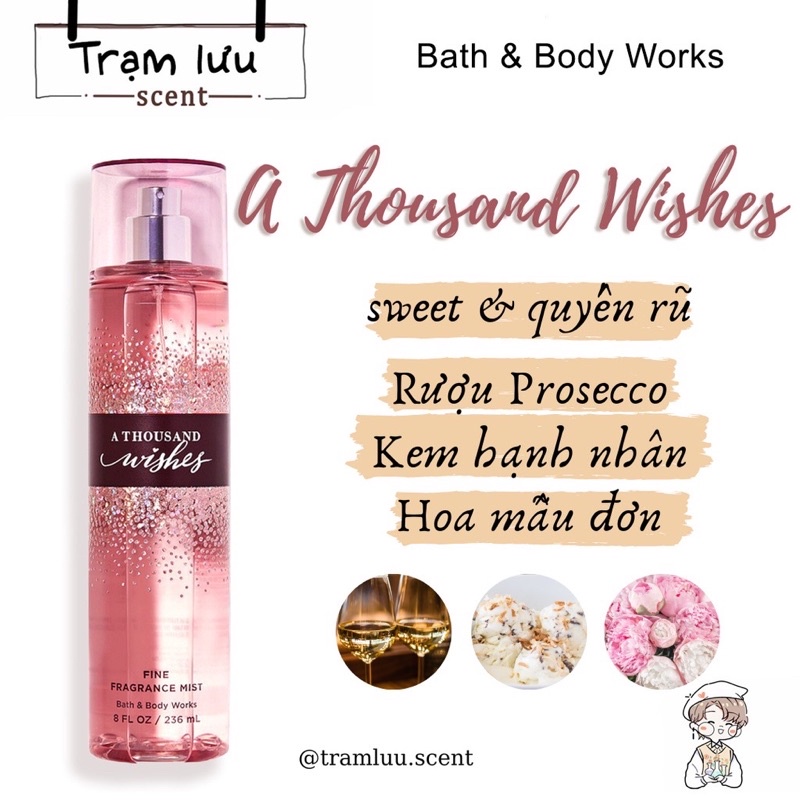 Xịt thơm toàn thân body mist Bath And Body Works 236ML phulieutocpinky Phụ Liệu Tóc Pinky