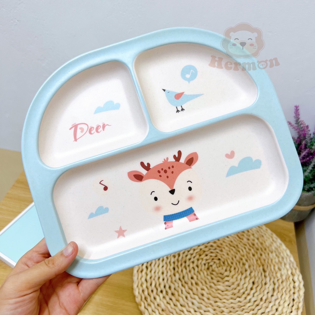 Khay ăn dặm Hermon sợi tre phân phối chính hãng Bonbon mart